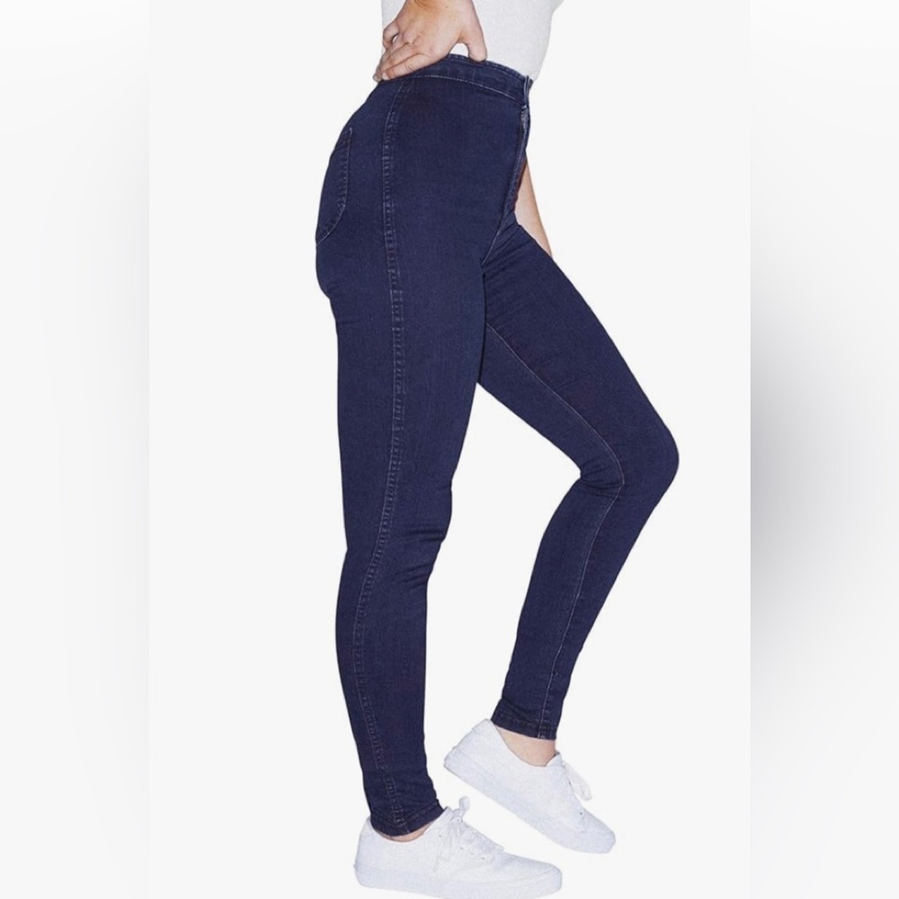 American Apparel Women's The Easy Jean dark wash indigo . - Picture 4 of 8